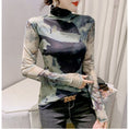 Load image into Gallery viewer, [YINUO Series] ★Tops★ T-shirt Turtleneck Sexy Slimming Ladies Tie-dye
