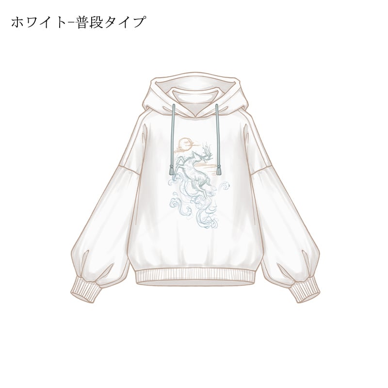 [Ochaya Series]★China style hoodie★ 2color black or white tops embroidery Chinese buttons unisex black white