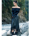 Load image into Gallery viewer, [Big Blue Dragon Series]★China style skirt★Bottoms PU skirt fringe retro original cool
