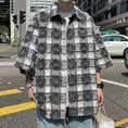 Load image into Gallery viewer, [BIGEMAN Series]★Shirt★ Tops 2color Unisex Men's Large Size Plaid Pattern Black Blue
