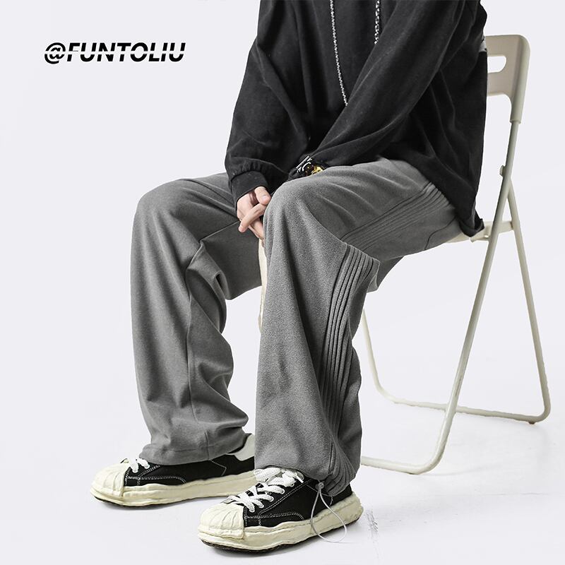 [PPG Series]★Casual Pants★ 3color Bottoms Trousers Unisex Men's Black Apricot Gray