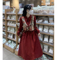 Load image into Gallery viewer, [XIAOMUJIA Series]★China style dress★ 2color long length fake layered floral pattern cute
