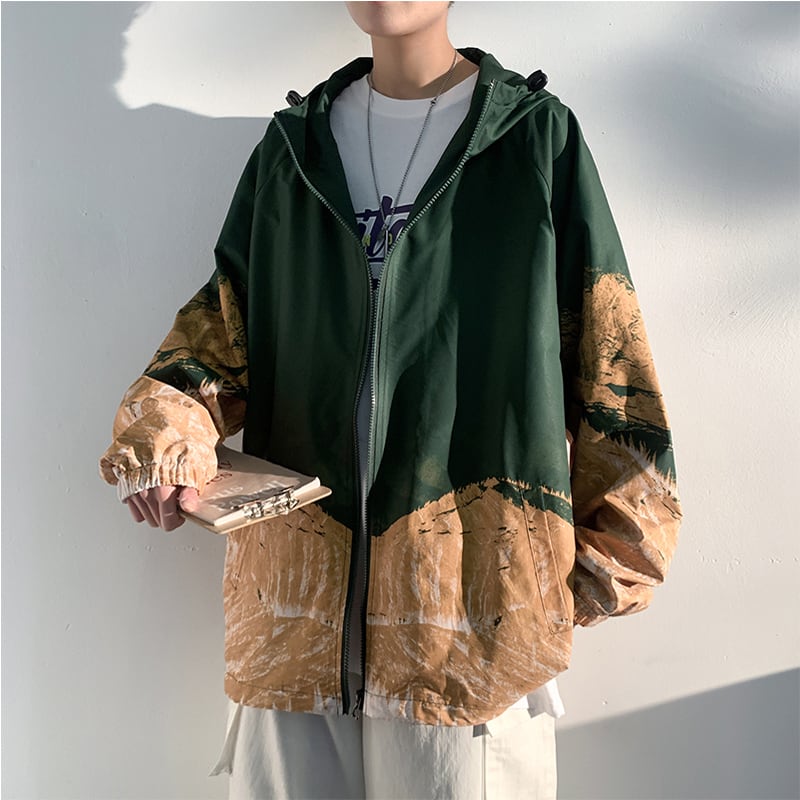 [Han Lishin Series] ★China style outerwear★ 4color jacket Snowy mountain print Large size Loose