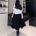 Load image into Gallery viewer, [PANGSAO series]★Shirt dress★ Long length irregular color scheme commuting date office lady large size black black
