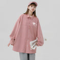 Load image into Gallery viewer, [Fujiiman Series]★Shirt★ 4color Tops Long Sleeve Shirt Unisex Men's Black Gray Pink Red
