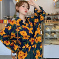 Load image into Gallery viewer, [YOUZI Series]★Shirt★ Tops Oil Painting Style Floral Pattern Sunflower Loose Retro Commuting Date Women's
