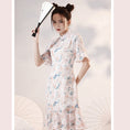 Load image into Gallery viewer, [YUEQIAO Series]★Cheongsam dress★Short length mermaid line Chinese style dress Chiffon Light pink
