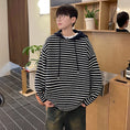 Load image into Gallery viewer, [NANSHI Series]★Sweater★ 2color Knit Parka Tops Unisex Men's Horizontal Stripes Striped Pattern Black Blue
