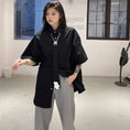 Gallery viewerに画像を読み込む, 【Styleシリーズ】★ネクタイ付きシャツ★ 半袖シャツ トップス 男女兼用 メンズ ブラック 黒い カジュアル
