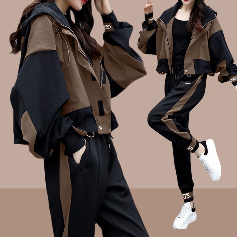 [XDE Series]★Setup★ Jacket + pants top and bottom set 2-piece set Large size Color scheme Stylish