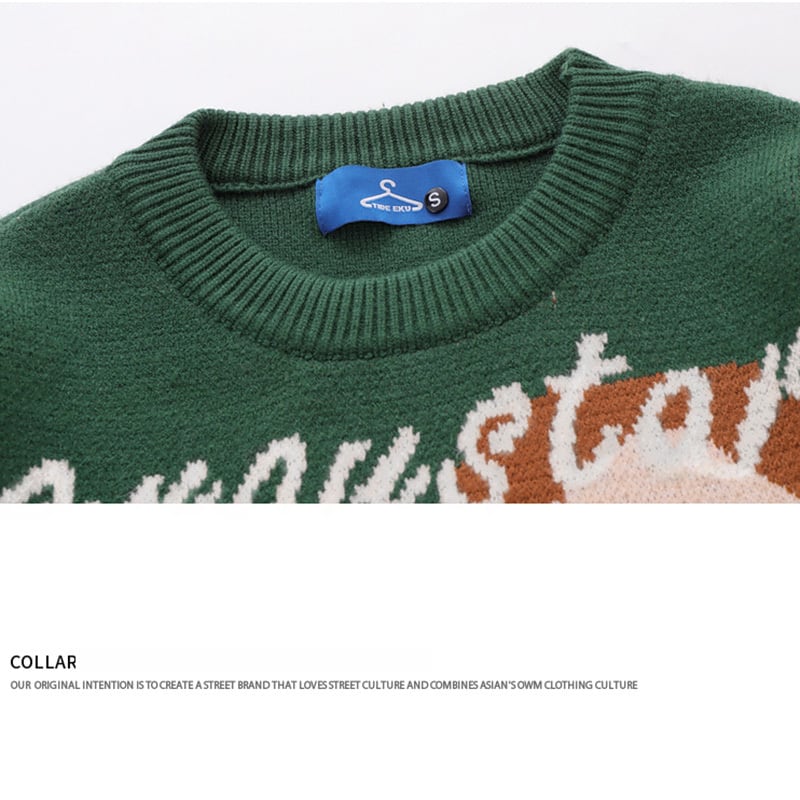 [Satoru Series]★Sweater★ 2color knit tops Unisex Men's Unisex Men's Green Red