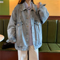 Load image into Gallery viewer, [SZJ Series]★Denim Jacket★ 2color Blue or Black Outerwear Jeans Loose Date Commuting
