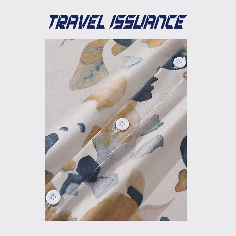 [TRAVEL ISSUANCE Series] ★Retro Shirt★ Floral pattern, long sleeve, unisex, men's, easy to match, print, loose fit