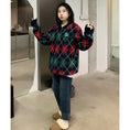 Load image into Gallery viewer, [Tachibana Koju Series] ★Sweater★ 2color knit tops Christmas rhombus cute fashion
