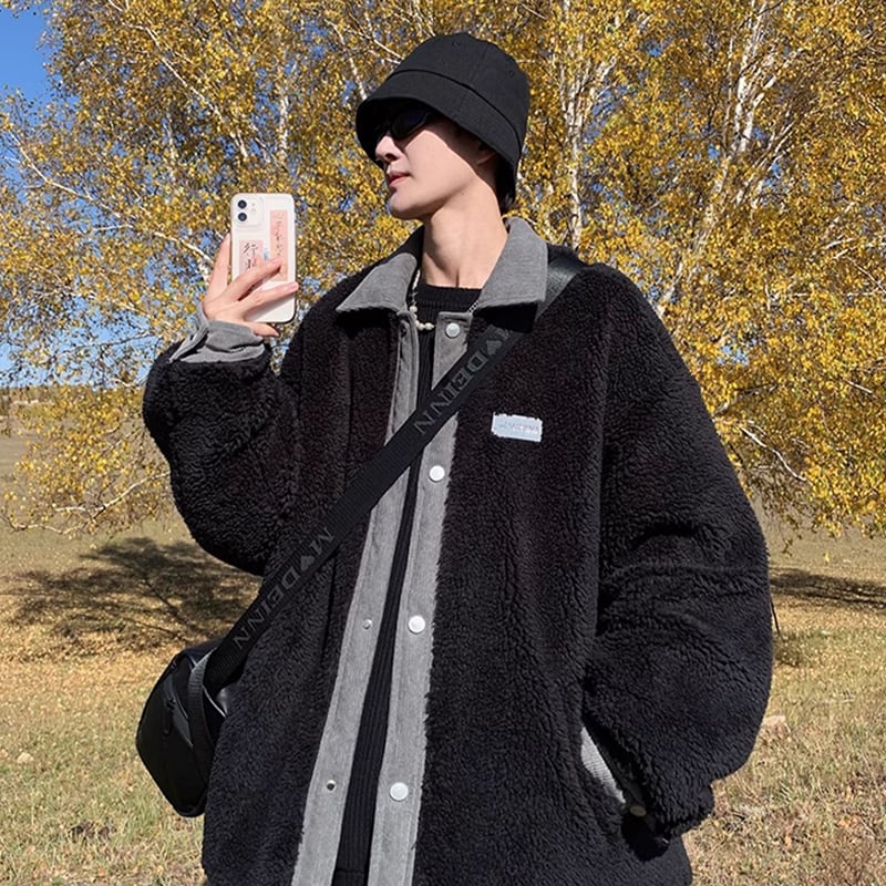 [DUFENG Series] ★Cotton Coat★ 2color Outerwear Winter Coat Unisex Men's Fashion Color Scheme White Black