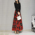 Load image into Gallery viewer, [NICHANG series] ★Floral pattern skirt★ 3 types of lengths available Large size Red Red
