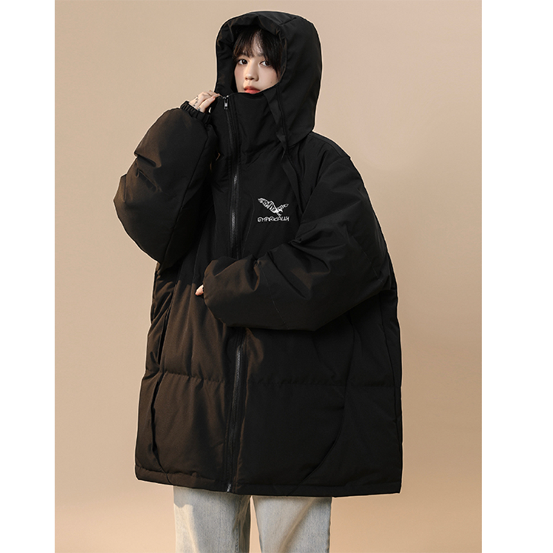 [Suikoishi Series] ★Winter Coat★ Cotton Coat Outerwear 2color Unisex Men's Simple Casual Black Beige