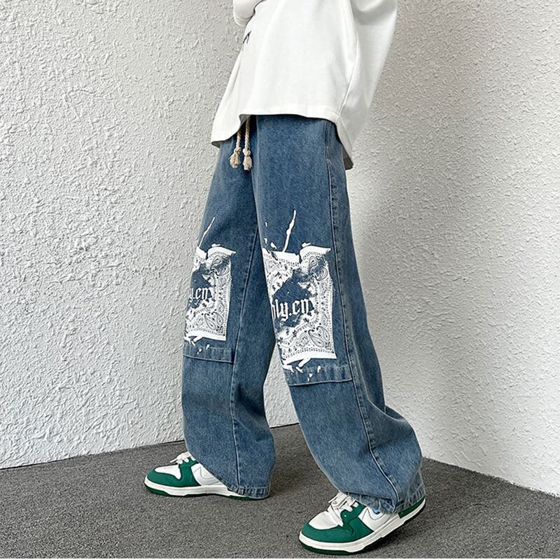 [HUICHUN Series]★Denim Pants★ 2color Casual Pants Trousers Bottoms Large Size Unisex Men's Switchable Blue Black