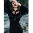 Load image into Gallery viewer, [Big Blue Dragon Series] ★China style dress★ Long length velvet sexy black slit long length
