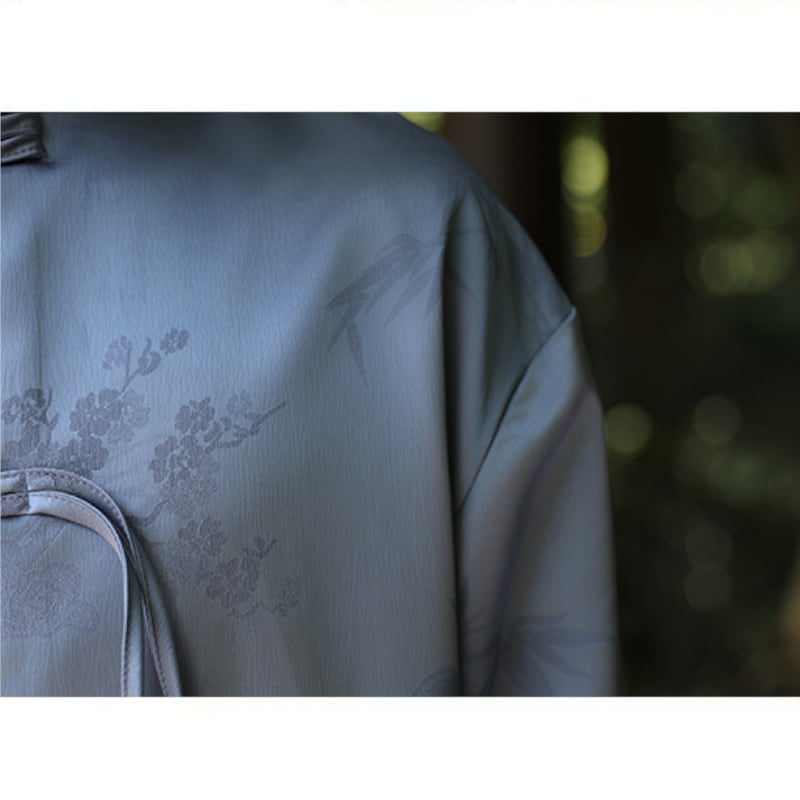 [JUNYI Series]★Chinese-style shirt★7 sizes to choose from, 3 colors, Chinese-style tops, Chinese buttons, long-sleeved shirts, improves your temperament, Chinese clothes, black, red, blue