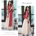 Load image into Gallery viewer, [Paper-dyed series] ★Party dress★ Chinese style tops + long skirt 6color SML LL 3L 4L Red
