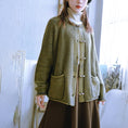 Load image into Gallery viewer, [Kokaisha---Dragon dyeing series] ★China style outerwear★ 2color cardigan knit green purple
