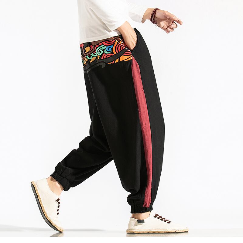 [Tsuncho Series]★China Style Pants★ 2color Casual Pants Large Size Men's Unisex Navy Black