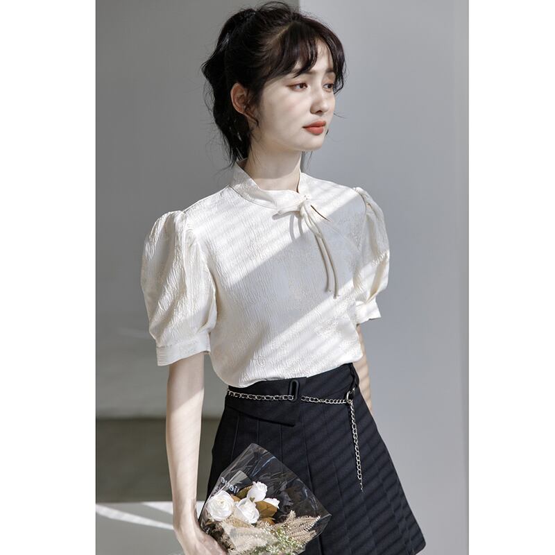 [GUIDUO Series]★China style tops★ Improves temperament, summer clothes, easy to match, date, commuting, retro, cute