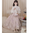 Load image into Gallery viewer, [Kaede bamboo---Hanako rabbit series] ★China style setup★ 2-piece set, long sleeve shirt + windshield skirt, coming-of-age ceremony, everyday wear, white, pink
