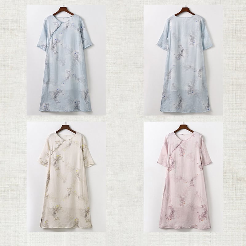 [Miss Fenny Series] ★Chinese style dress★ 3color Elegant Chinese clothes Tang suit Retro print Summer clothes Comfortable to the touch