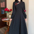 Load image into Gallery viewer, [Dong Xiaojie Series] ★Chinese style dress★ Large size Chinese dress Black Black improved cheongsam dress Long length Slim
