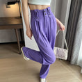 Load image into Gallery viewer, [FENGLIN Series]★Casual Pants★ 2color Bottoms Cool Black Purple Slimming Plain Black Purple
