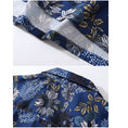 Load image into Gallery viewer, [TRAVEL ISSUANCE Series] ★Floral pattern shirt★ Unisex, men's, unique, loose, easy to match, dark blue, blue
