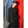 Load image into Gallery viewer, [Kokaisha --- Chichiku Series] ★China style outerwear★ Rasha switching fake layered black black
