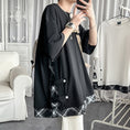 Load image into Gallery viewer, [YOULIN Series]★T-shirt★ Tops 2color Unisex Men's Fake Layered White Black Plaid Pattern
