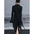 Load image into Gallery viewer, [Big Blue Dragon Series] ★China style outerwear★ Thin, irregular, original, black, black, unique, easy to match
