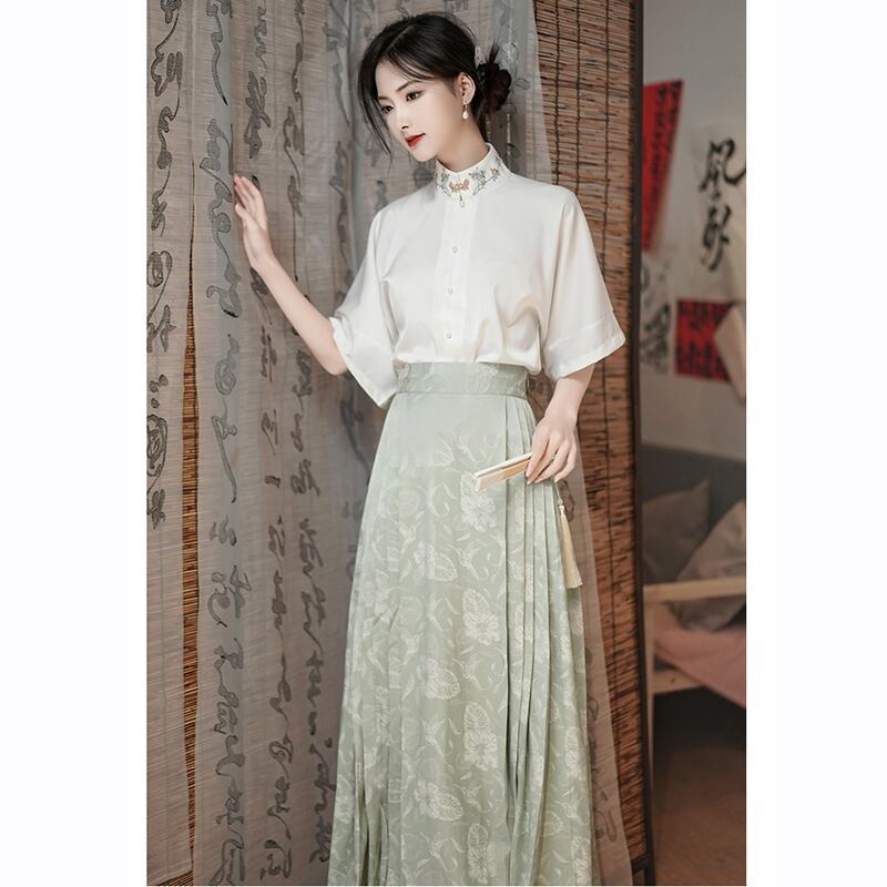 [EQINGDIAO Series]★China style skirt★Bottoms Window skirt Chinese elements Chinese clothing skirt Green Green Easy to match