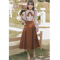 Load image into Gallery viewer, [Encounter Series]★Setup★ 2-piece set, shirt, hanging skirt, 2-piece set, coffee color, cute
