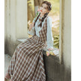 Load image into Gallery viewer, [Tatsuko Chenis Series]★Setup★ 3-piece set shirt, vest, skirt, check retro, cute
