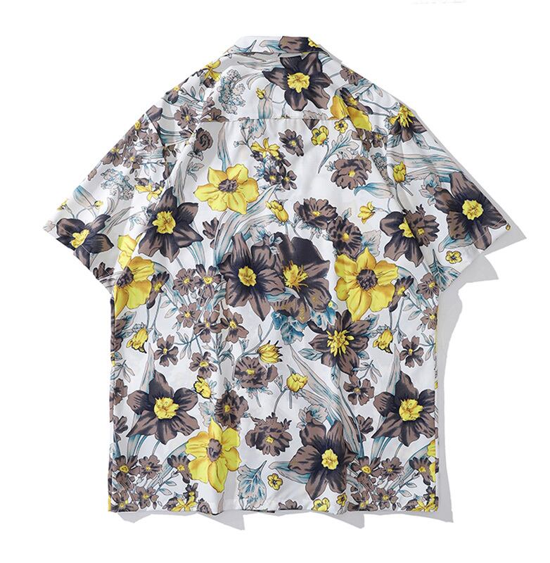 [TRAVEL ISSUANCE Series] ★Short Sleeve Shirt★ Aloha Shirt Okinawa Hawaii Tops Floral Shirt Unisex Men's Yellow