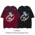 Gallery viewerに画像を読み込む, 【悟シリーズ】★Tシャツ★ 2color トップス 半袖Tシャツ 男女兼用 メンズ 薔薇 バラ ワインレッド ブラック
