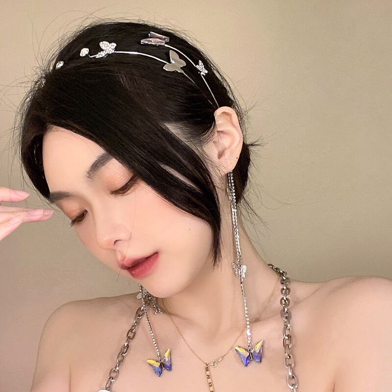 [Strange Series] ★Headband★ Fringe Women's Accessories Hair Ornament Butterfly Cute Temperament Enhancement