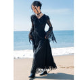 Load image into Gallery viewer, [Daiseiryusu Series] ★One Piece★ Lace Hat is removable Designed Black Black Long length
