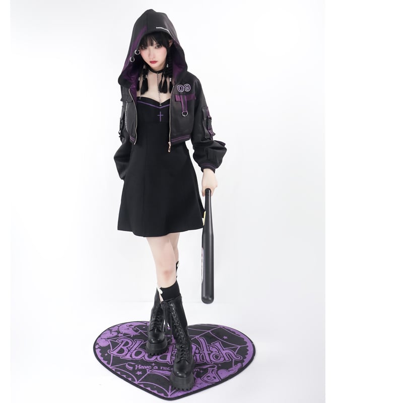 [Momoko Sakura Series] ★Hanging dress★ Mini length, cute, sexy, easy to match Black Black S M L XL