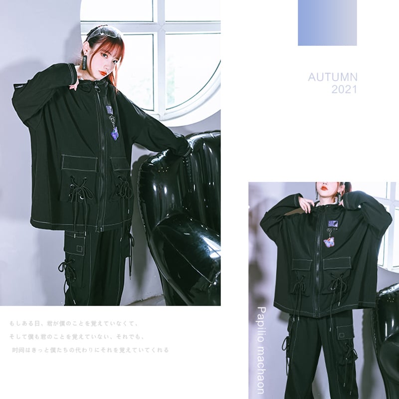 [Ancient monster---Swallow tail butterfly series]★China style outerwear★ coat hooded butterfly original black black spring and autumn clothes