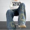 Load image into Gallery viewer, [V37 Series]★Denim Pants★ Pants Bottoms Unisex Men's Star Pattern Blue Blue SML XL 2XL 3XL
