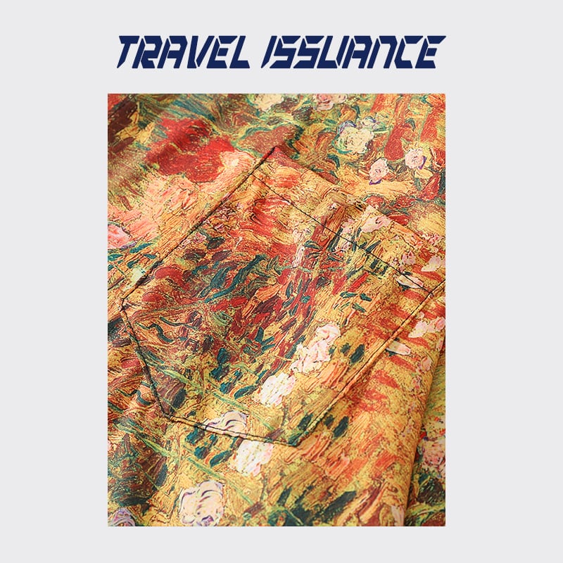 [TRAVEL ISSUANCE Series] ★Short Sleeve Shirt★ 2color Hawaii Aloha Shirt Print Unisex Men's Beach Travel Photography