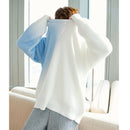 [CHICERRO series]★Sweater★ 3color Blue or pink or gray Tops Color scheme Gradation Unisex SML XL White White