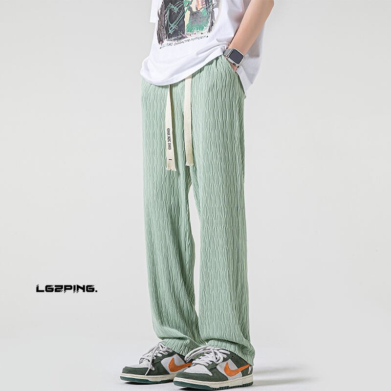 [BIGEMAN Series]★Casual Pants★ 4color Bottoms Thin Men's Large Size Green Black White Yellow