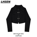 Load image into Gallery viewer, [LHSEN Series] ★Mini length tops★ Outer jacket short length slimming black black SML
